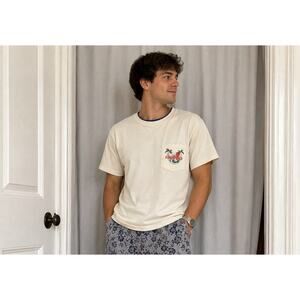 Chubbies Cream Palm Tree Graphic Tee The Weekend Has Arrived Sz M